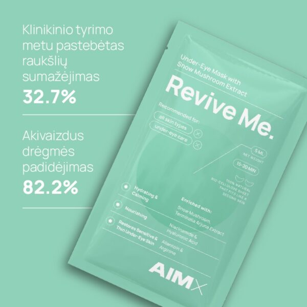 Drėkinanti ir gaivinanti paakių kaukė su hialuronu AIMX „Revive Me“ - Image 3