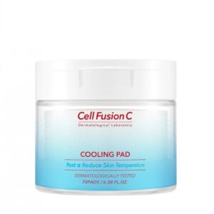 Cell Fusion C „First Cooling Pad“ vėsinantis ir drėkinantis veido tonikas 180ml. (70 padelių)