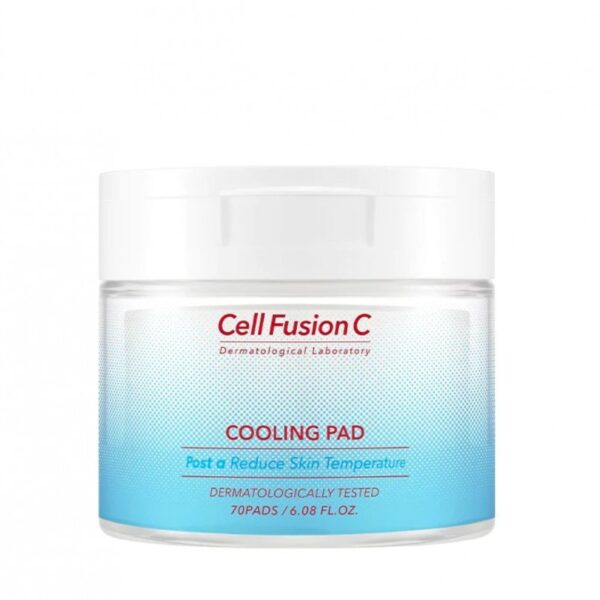 Cell Fusion C „First Cooling Pad“ vėsinantis ir drėkinantis veido tonikas 180ml. (70 padelių)