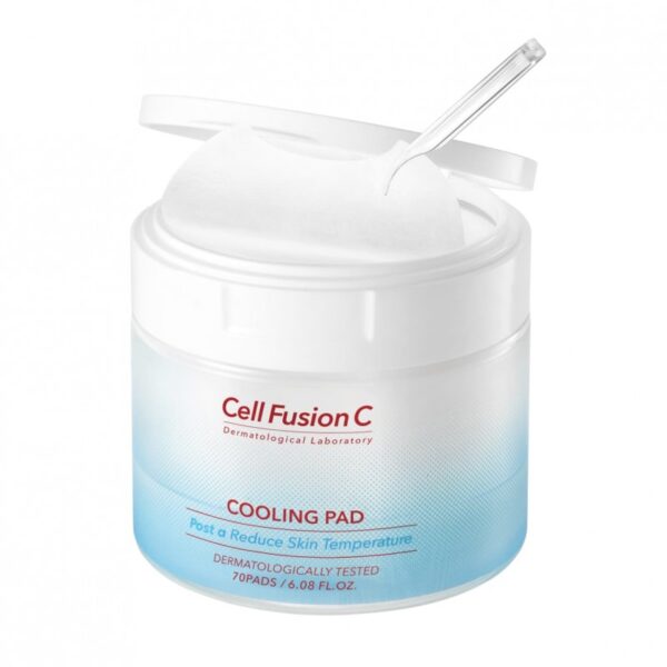 Cell Fusion C „First Cooling Pad“ vėsinantis ir drėkinantis veido tonikas 180ml. (70 padelių) - Image 2