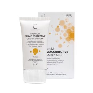 Koreguojamasis kremas SPF50++ su spalva (medium) tūbelėje